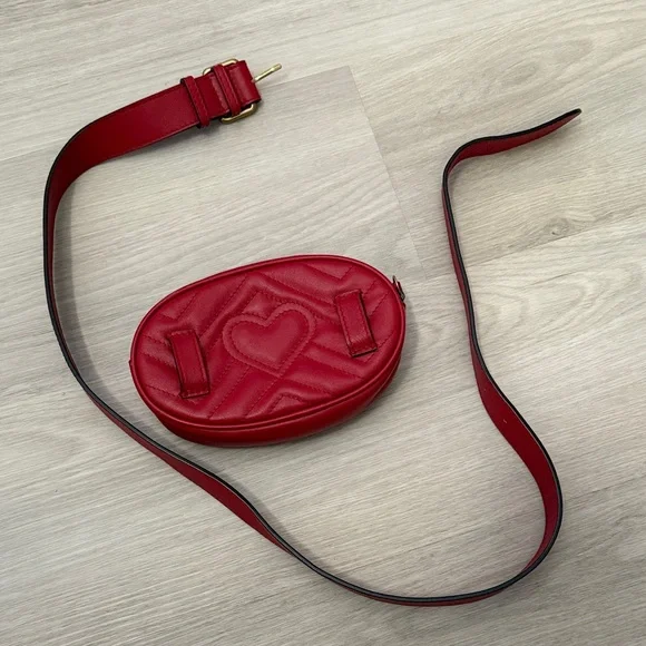 Gucci Red Quilted Leather Crossbody Bag - Picture 8 of 9